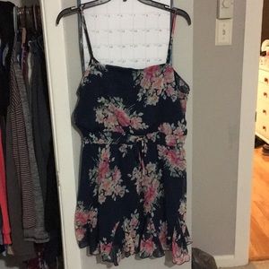 Navy blue floral dress